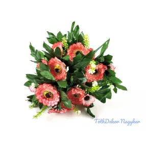   Százszorszép 7 ágú selyemvirág csokor 31 cm - Cirmos Rózsaszín
