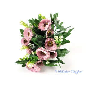   Százszorszép 7 ágú selyemvirág csokor 31 cm - Lilás Rózsaszín