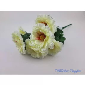Zinnia 7 ágú selyem csokor 40 cm - Krém