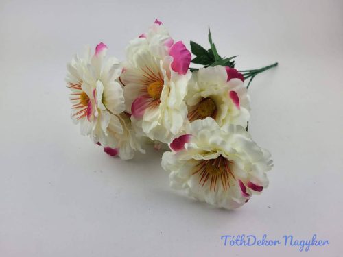 Zinnia 7 ágú selyem csokor 40 cm - Cirmos
