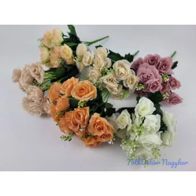 Rózsa 14 fejes selyem csokor 30 cm - Őszi Mix