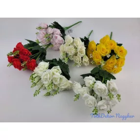 Rózsa 14 fejes selyem csokor 30 cm - Mix