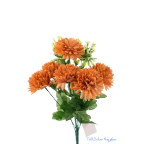 Krizantém 6v selyem csokor 38cm - Őszi Narancs