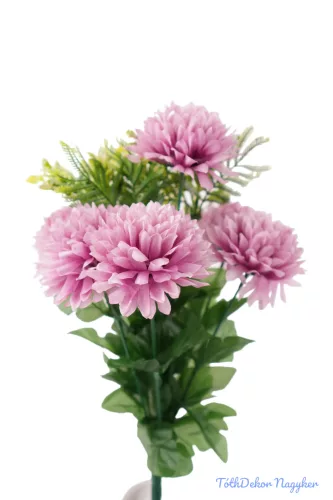 Krizantém 6v selyem csokor 38cm - Mályva
