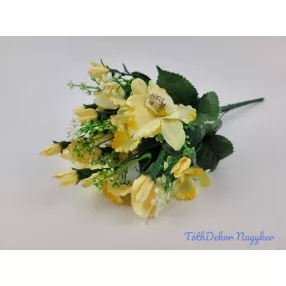 Orchidea 9 ágú selyem csokor 39 cm - Vajas
