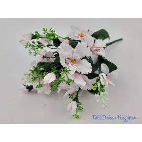 Orchidea 9 ágú selyem csokor 39 cm - Rózsaszínes
