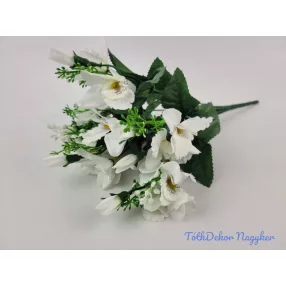 Orchidea 9 ágú selyem csokor 39 cm - Fehér
