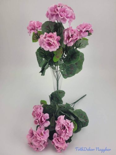 Muskátli 5 ágú selyemvirág csokor 35 cm - Rózsaszín