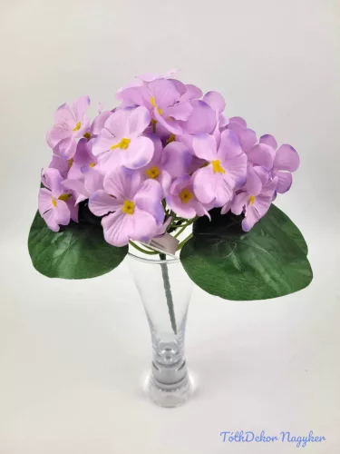 Ibolya selyem csokor 17 cm - Halvány Lila