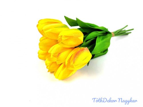 Tulipán 9 szálas kötegelt csokor 38 cm - Sárga