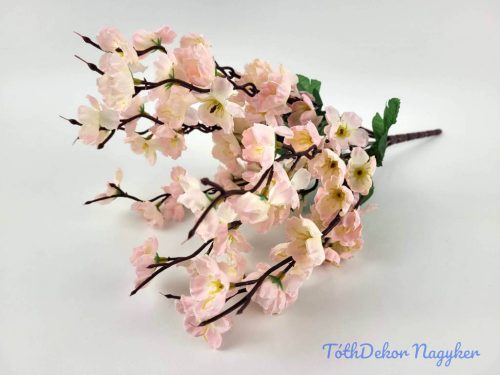 Barackvirág 9 ágú selyem csokor 36 cm - Halvány Rózsaszín