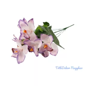 Orchidea 7 ágú selyemvirág csokor 45 cm - Világos Lila
