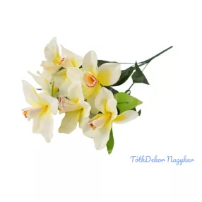 Orchidea 7 ágú selyemvirág csokor 45 cm - Krém