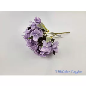 Hortenzia 5 ágú selyem csokor 26 cm - Pasztel Lila