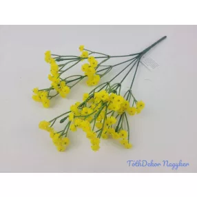   Gumis rezgő művirág selyemvirág díszítő csokor 27 cm - Sárga