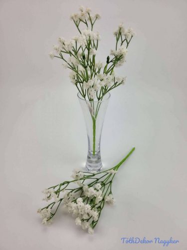 Gumis rezgő művirág selyemvirág díszítő csokor 27 cm - Fehér