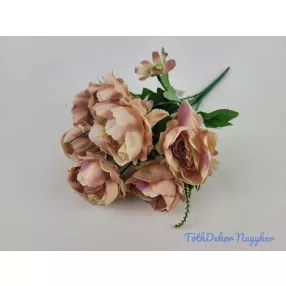 Peónia 7 ágú selyem csokor 31 cm - Púder