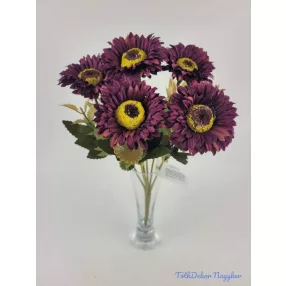 Százszorszép 6 ágú selyem csokor 34 cm - Bordós