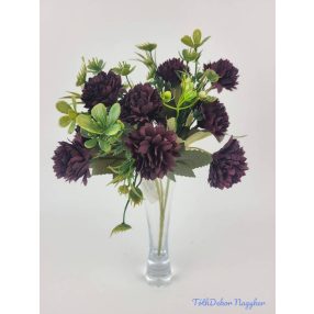 Krizantém 5 ágú 10 fejes selyem csokor 31cm - Bordó