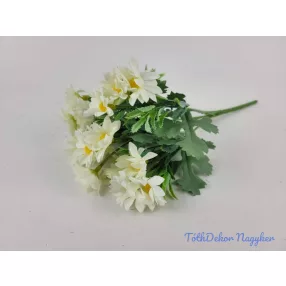 Margaréta 5 ágú selyem csokor 27 cm - Krém