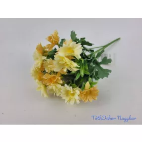 Margaréta 5 ágú selyem csokor 27 cm - Vajsárga