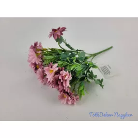 Margaréta 5 ágú selyem csokor 27 cm - Mályva-Rózsaszín