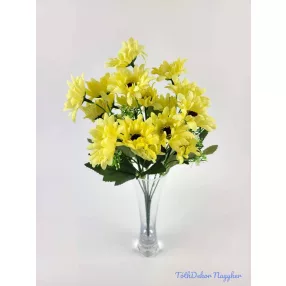 Margaréta 6 ágú selyem csokor 34 cm - Vajsárga