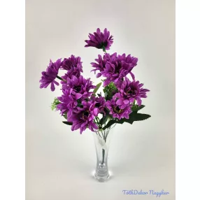 Margaréta 6 ágú selyem csokor 34 cm - Lila