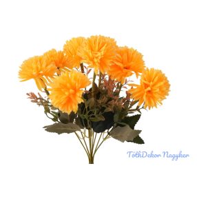 Krizantém 9 ágú selyem csokor 36cm - Napsárga