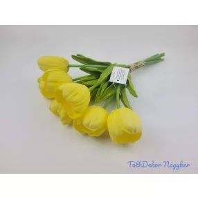 Nyíló gumi tulipán 7 szálas köteg 33cm - Sárga