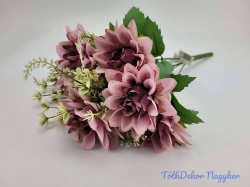 Dália 7 fejes selyemvirág csokor 40 cm - Mályvás