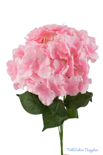 Hortenzia 5 ágú selyemvirág csokor 46 cm Rózsaszín