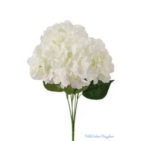 Hortenzia 5 ágú selyemvirág csokor 46 cm Fehér