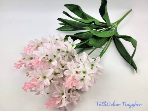 Jácint 7 ágú selyemvirág csokor 52 cm - Rózsaszín