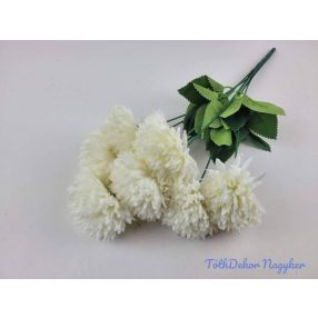 Krizantém 7 ágú selyemvirág csokor D8,5cm M41cm - Krém