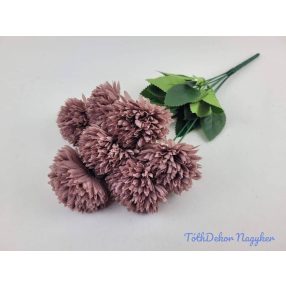   Krizantém 7 ágú selyemvirág csokor D8,5cm M41cm - Mályva