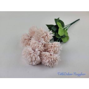   Krizantém 7 ágú selyemvirág csokor D8,5cm M41cm - Rózsaszín