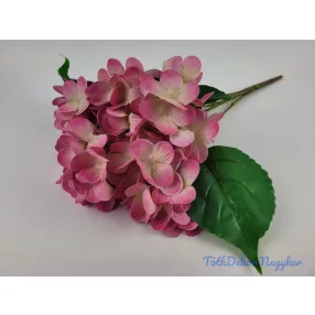   Hortenzia 5 ágú gumis csokor 46 cm - Rózsaszín Átmenetes