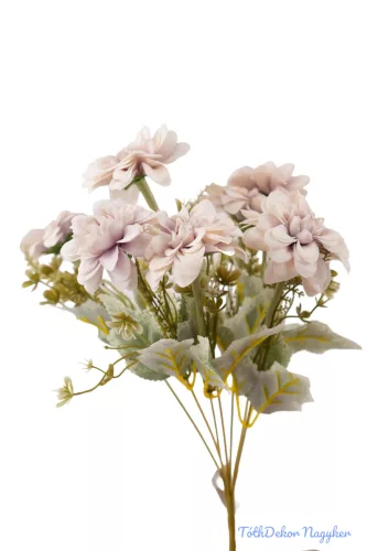 Dália 7 ágú selyemvirág csokor 37 cm - Halvány Lila
