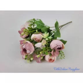 Boglárka 5 ágú selyem csokor 29 cm - Rózsaszínes