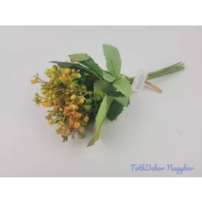 Bogyós leveles 7 szálas köteg 33 cm - Narancs