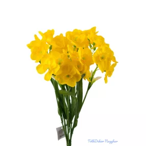 Nárcisz 7 ágú selyem csokor 43 cm - Sárga