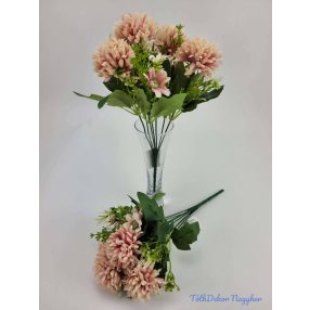 Krizantém 7v selyem csokor 31cm - Barackos