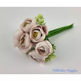 Boglárka 9 ágú selyem csokor 22 cm - Halvány Mályvás