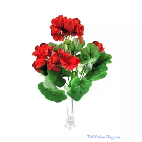 Muskátli 7 ágú selyem csokor 33 cm - Piros