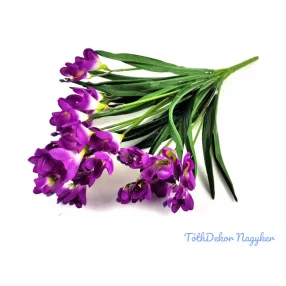 Frézia 12 ágú selyem csokor 52 cm - Lila