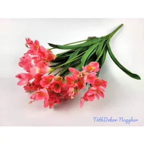 Frézia 12 ágú selyem csokor 52 cm - Púder Rózsaszín