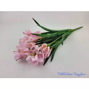Frézia 12 ágú selyem csokor 52 cm - Babarózsaszín