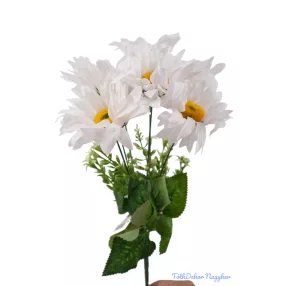 Margaréta 7 ágú selyemvirág csokor 38 cm - Fehér
