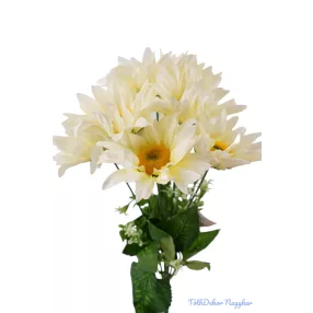 Margaréta 7 ágú selyemvirág csokor 38 cm - Krém
